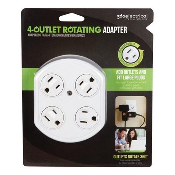 360 Electrical 360 Electrical 36030 Quad Tap Rotating Outlet Adapter 3274933